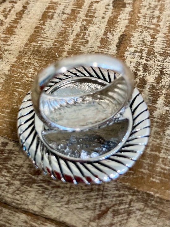 Hammered Gold & Silver Rope Statement Ring – Mixed Metal Fashion Jewelry Size 8 - Picture 8 of 11